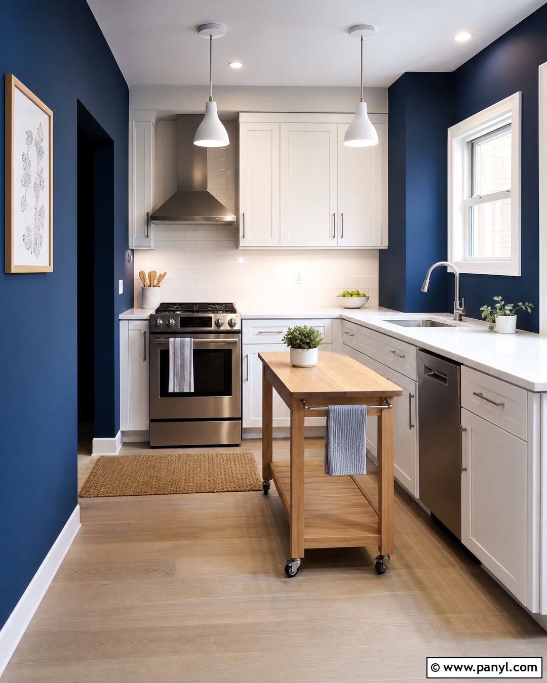 Dark Blue Kitchen Walls In A Small Kitchen - 35 dark blue kitchen walls