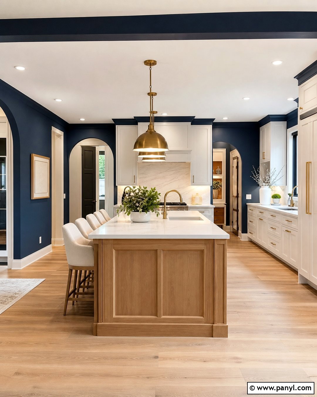 Dark Blue Kitchen Walls With A Kitchen Island - 35 dark blue kitchen walls