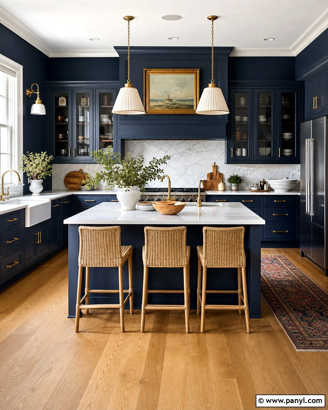 Dark Blue Kitchen Walls With Blue Cabinets - 35 dark blue kitchen walls