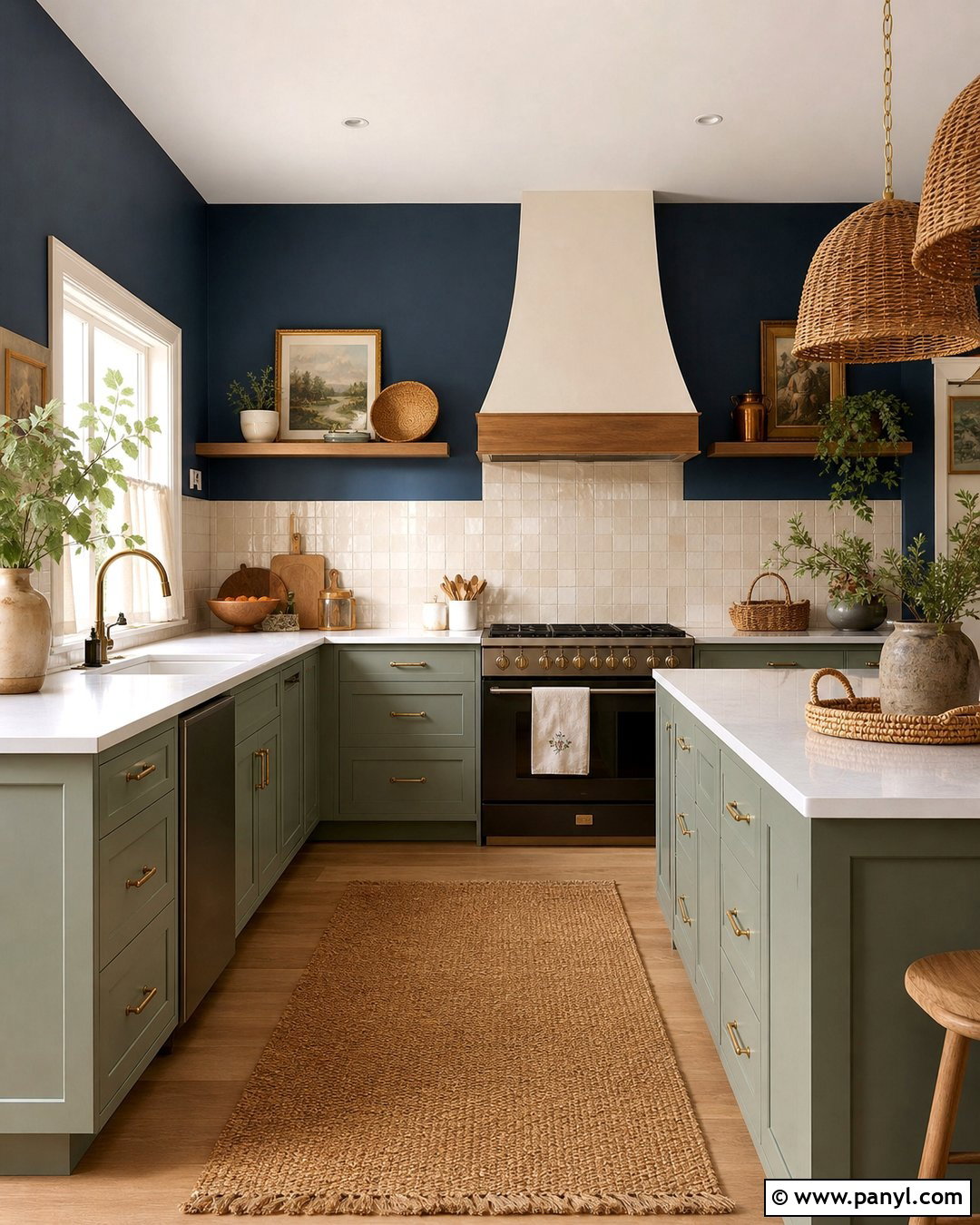 Dark Blue Kitchen Walls With Sage Green Cabinets - 35 dark blue kitchen walls
