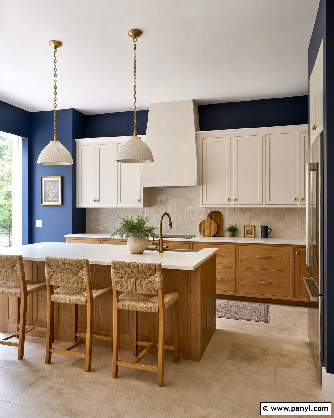 Dark Blue Kitchen Walls With Zellige Tile - 35 dark blue kitchen walls