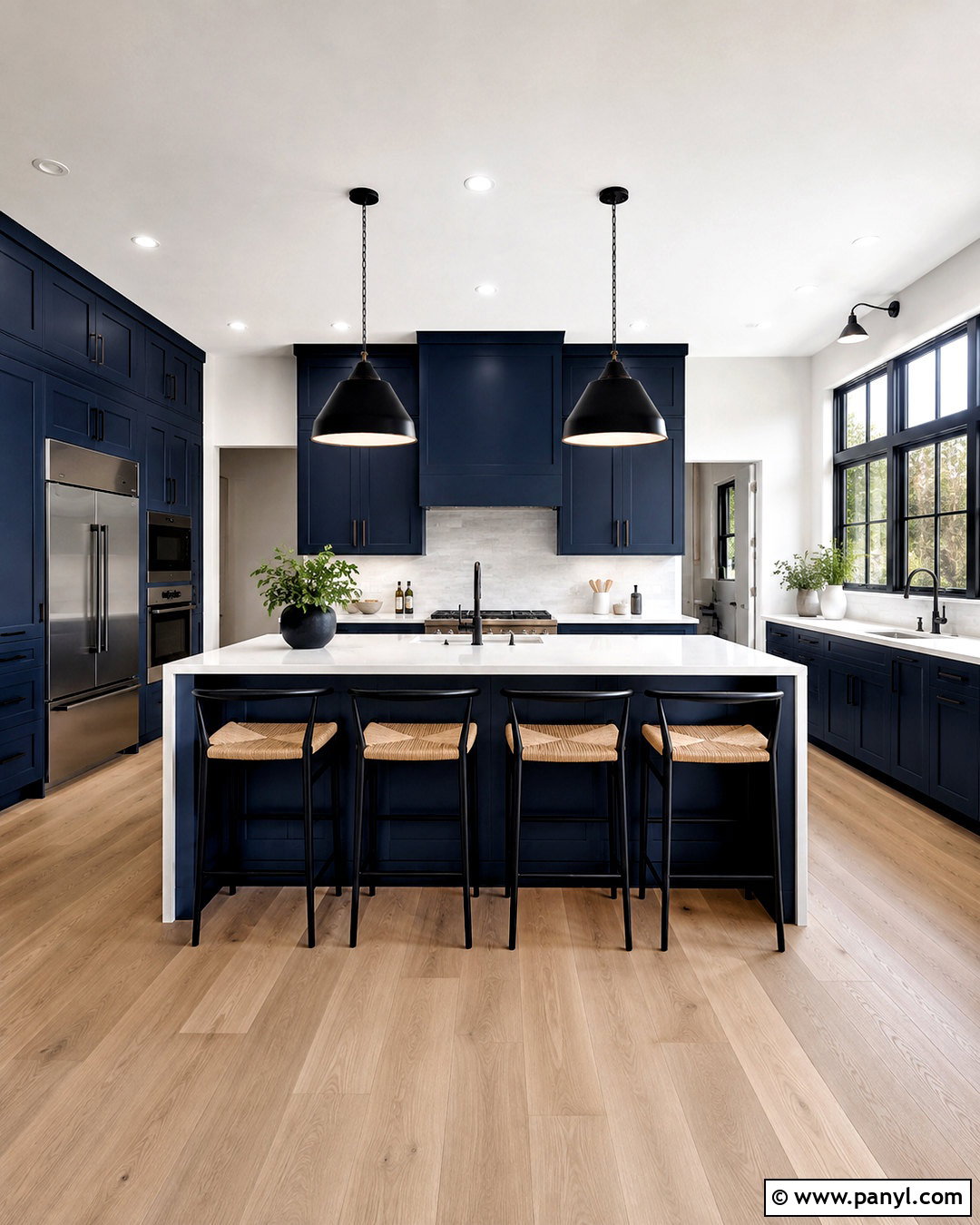 Dark Blue Kitchen With Black Accents - 20 dark blue kitchens