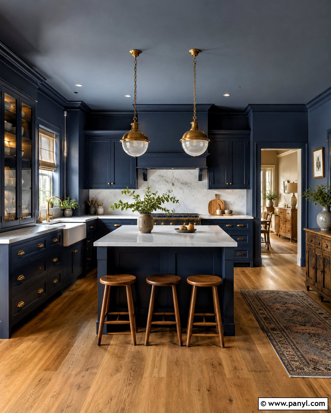 Dark Blue Kitchen With Blue Walls - 20 dark blue kitchens