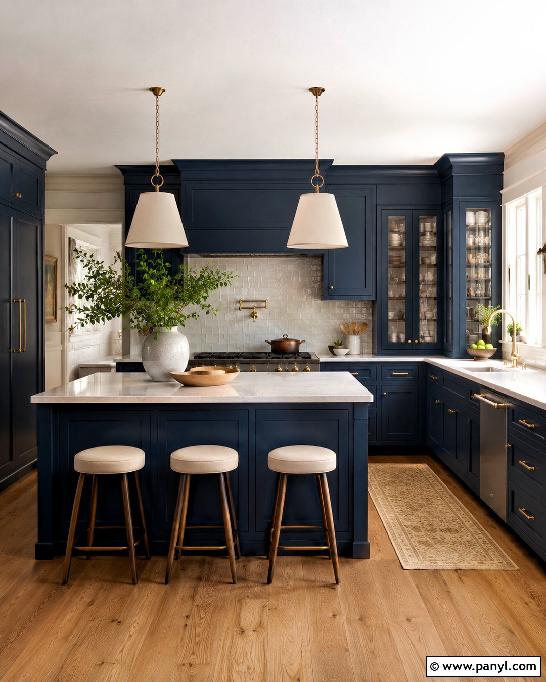 Dark Blue Kitchen With Brass Hardware - 20 dark blue kitchens