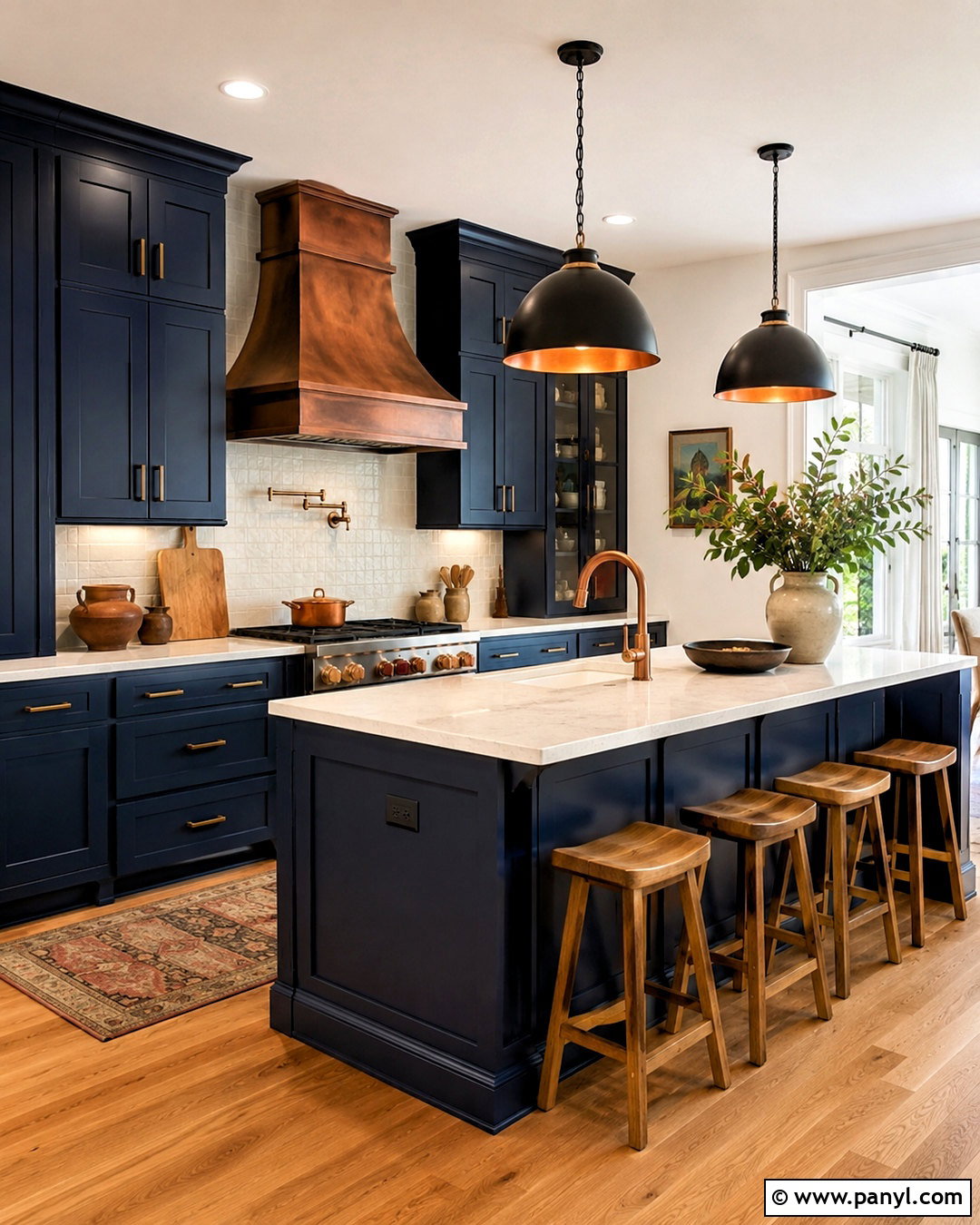 Dark Blue Kitchen With Copper Accents - 20 dark blue kitchens