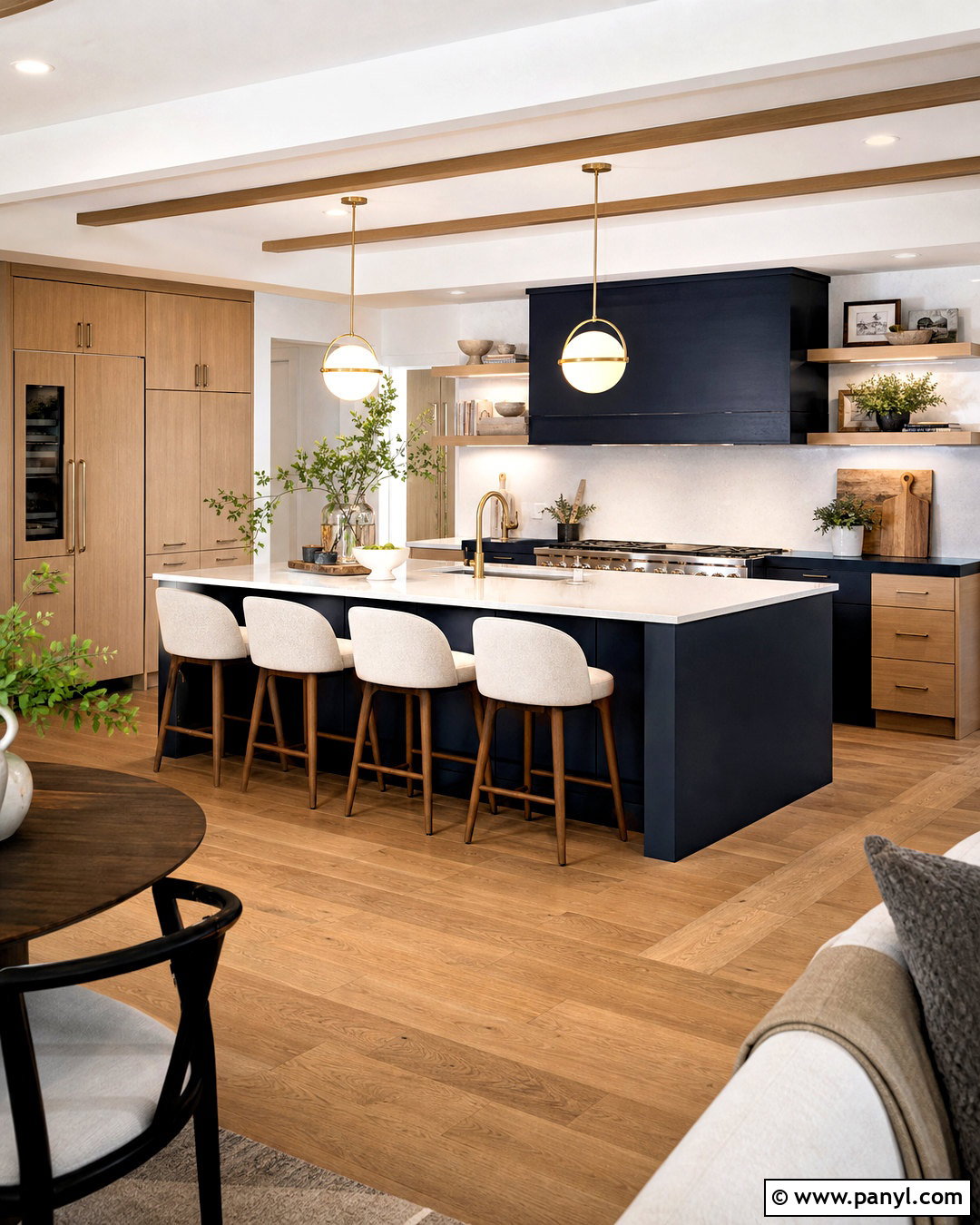 Dark Blue Kitchen With Oak Cabinets - 20 dark blue kitchen ideas