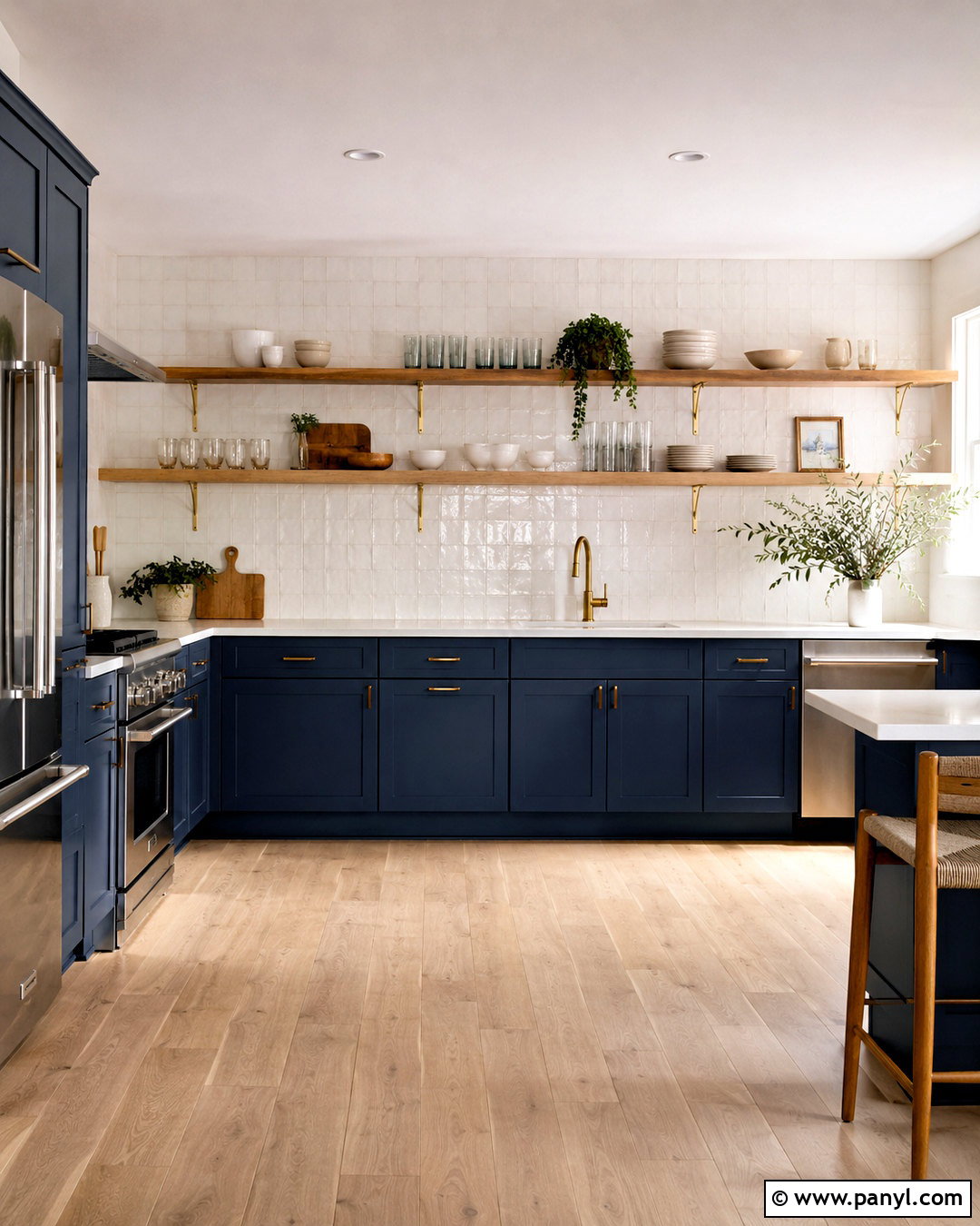 Dark Blue Kitchen With Open Shelving - 20 dark blue kitchens