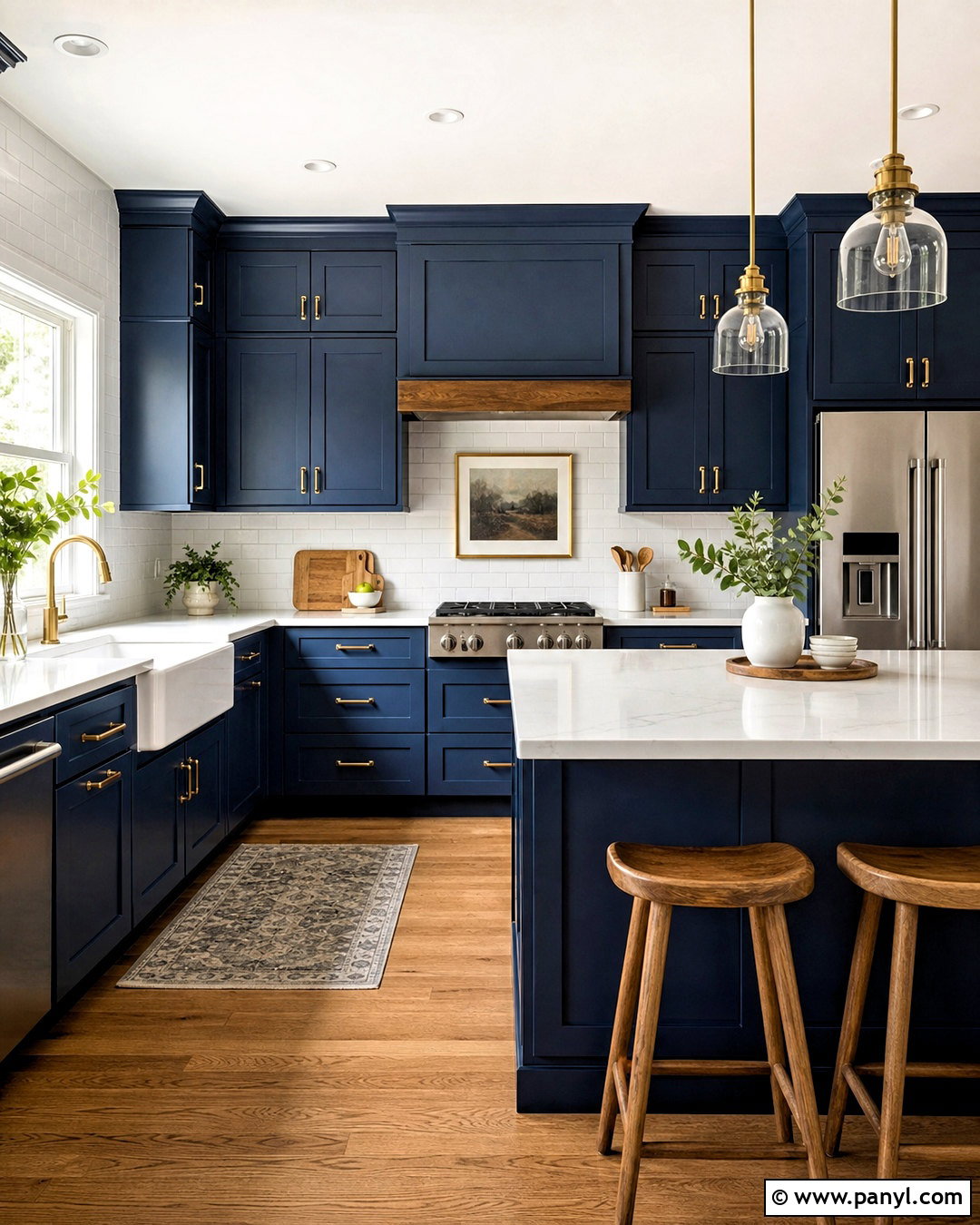 Dark Blue Kitchen With Subway Tile - 20 dark blue kitchen ideas