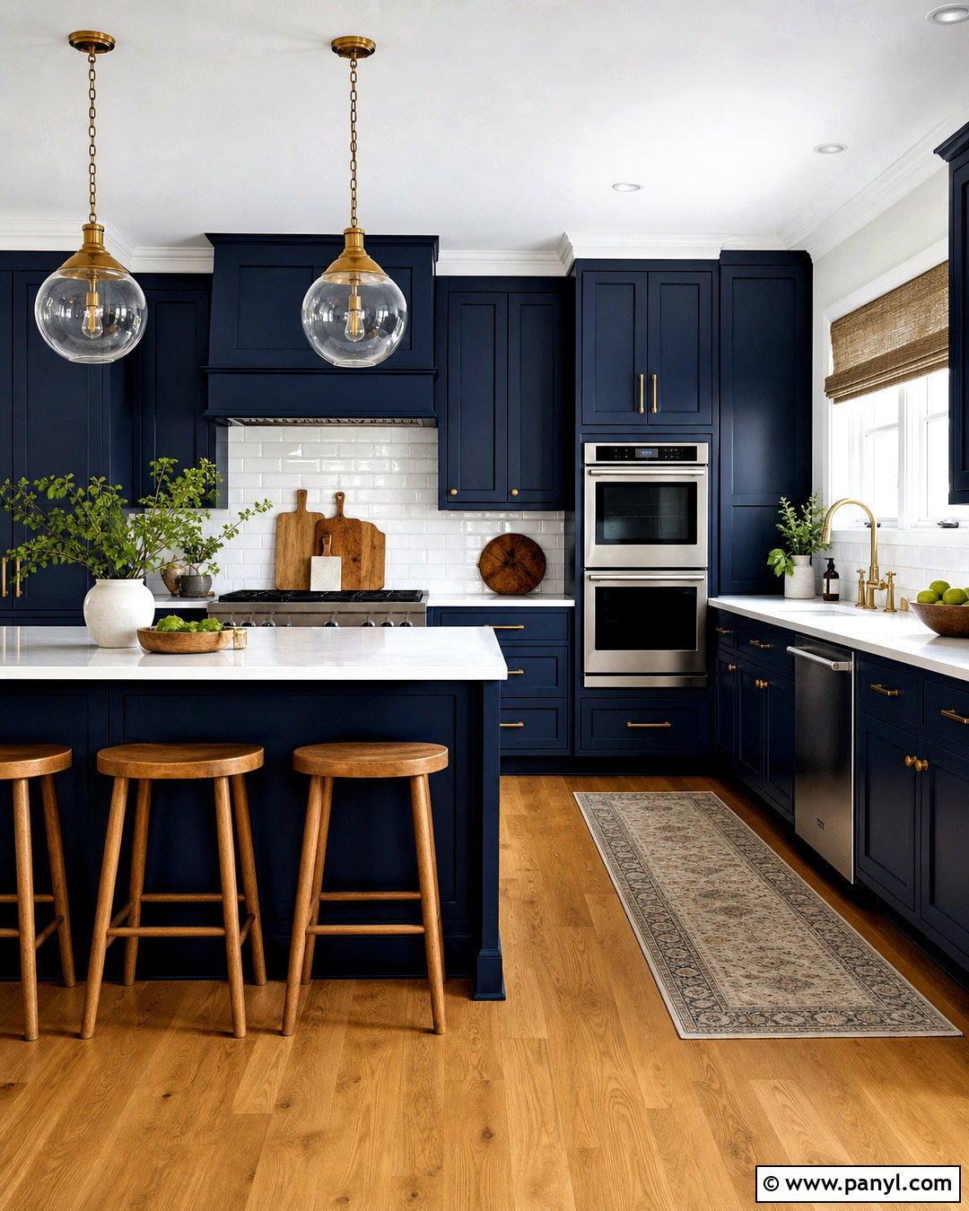 Dark Blue Kitchen With White Countertops - 20 dark blue interior ideas