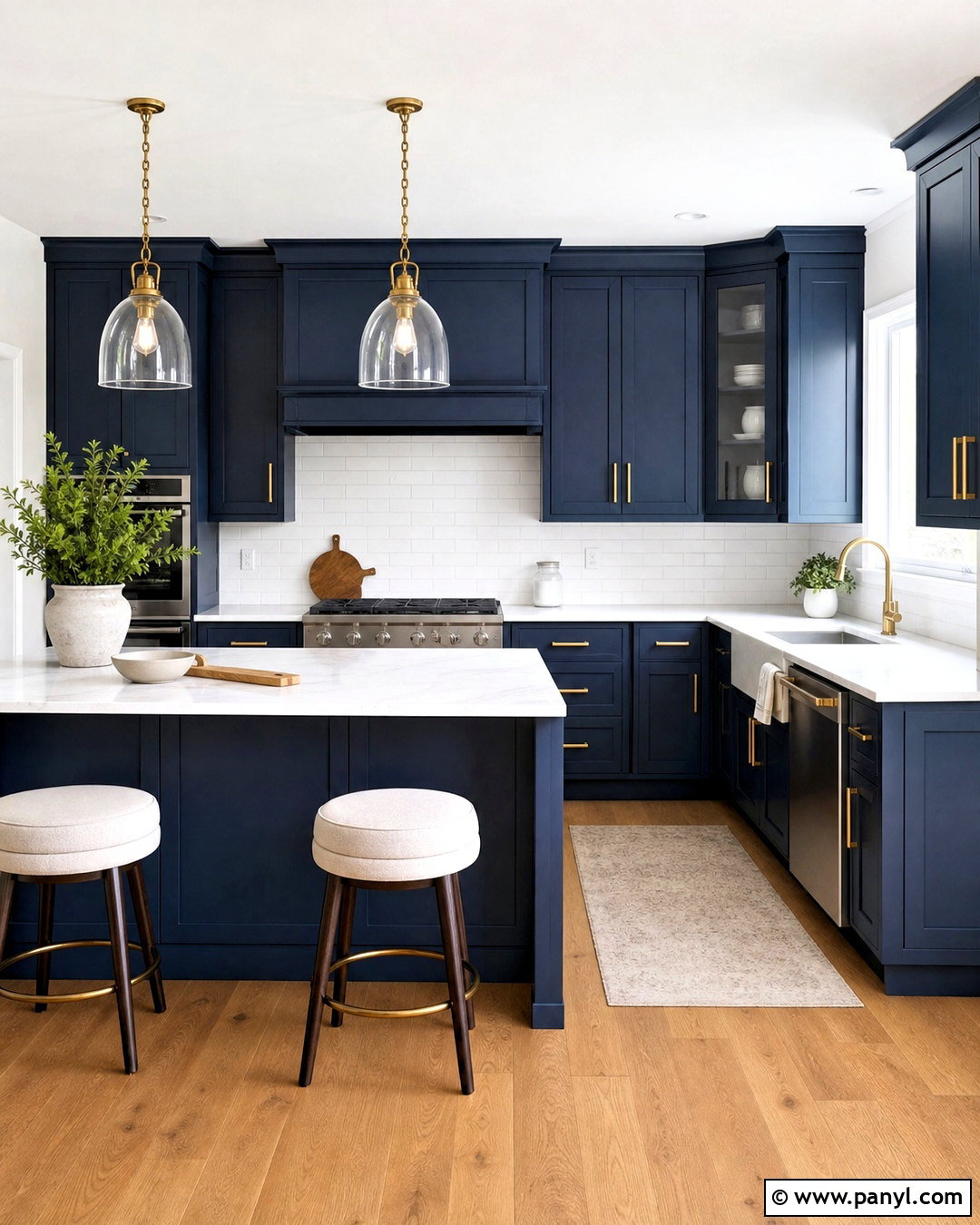 Dark Blue Kitchen With White Countertops - 20 dark blue kitchen ideas