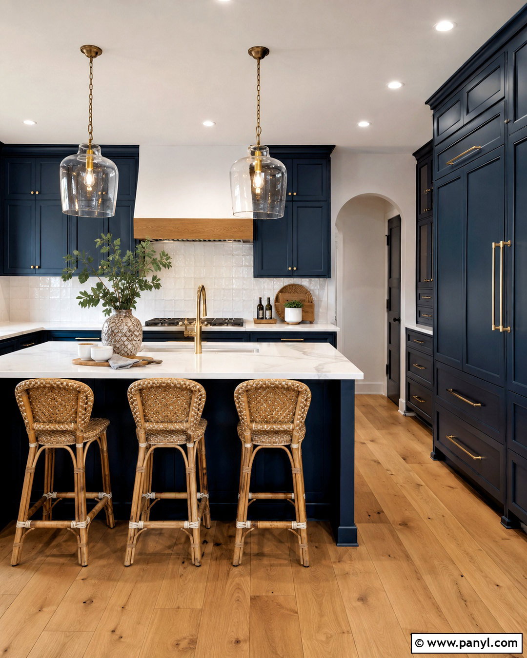 Dark Blue Kitchen With White Countertops - 20 dark blue rooms