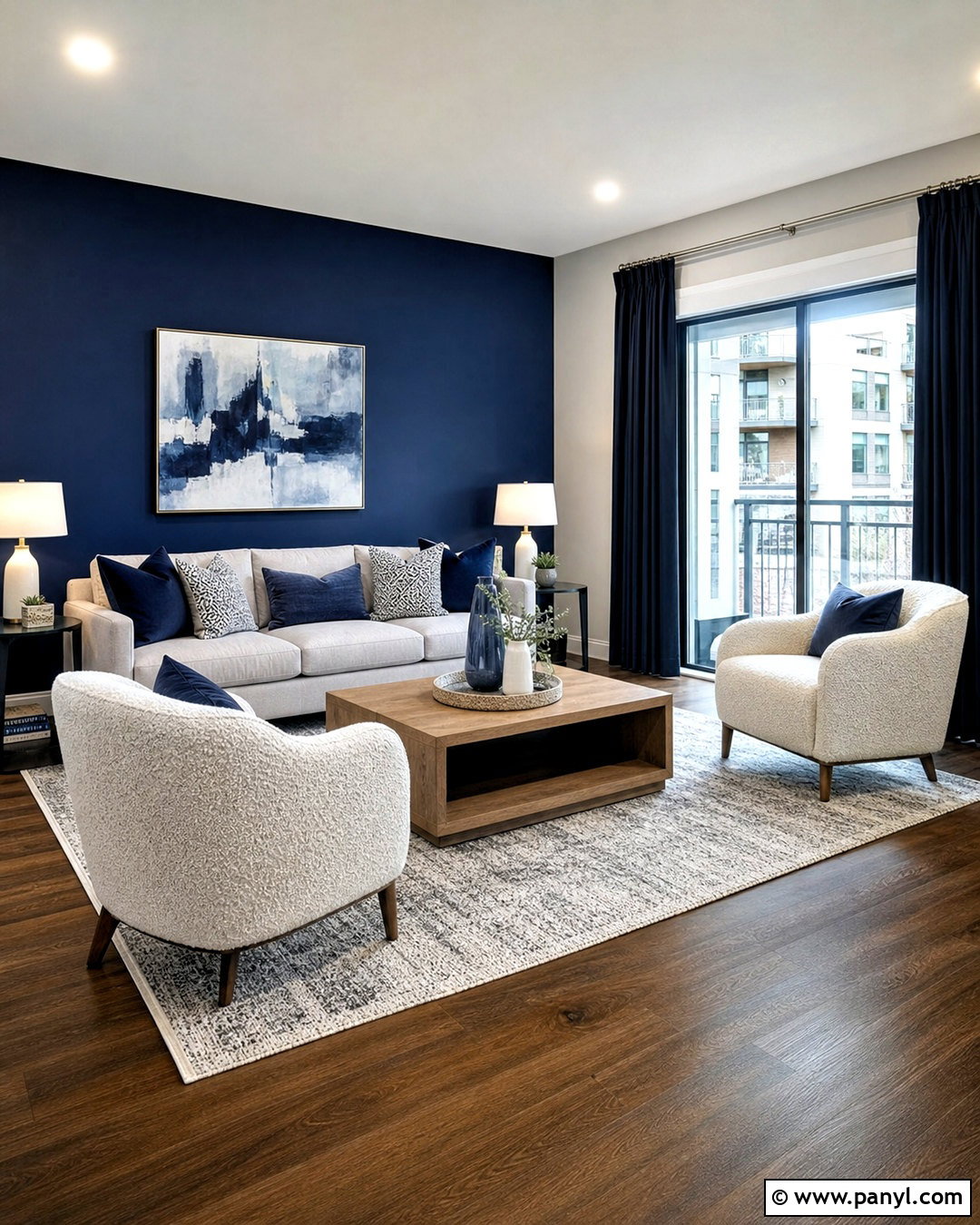 20 Dark Blue Living Room Color Scheme Ideas for a Polished Home