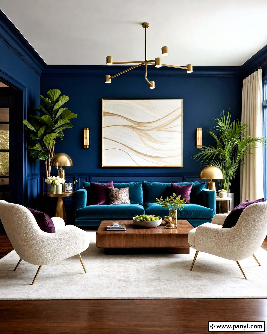 Dark Blue Living Room With Teal - 20 dark blue living room color scheme ideas