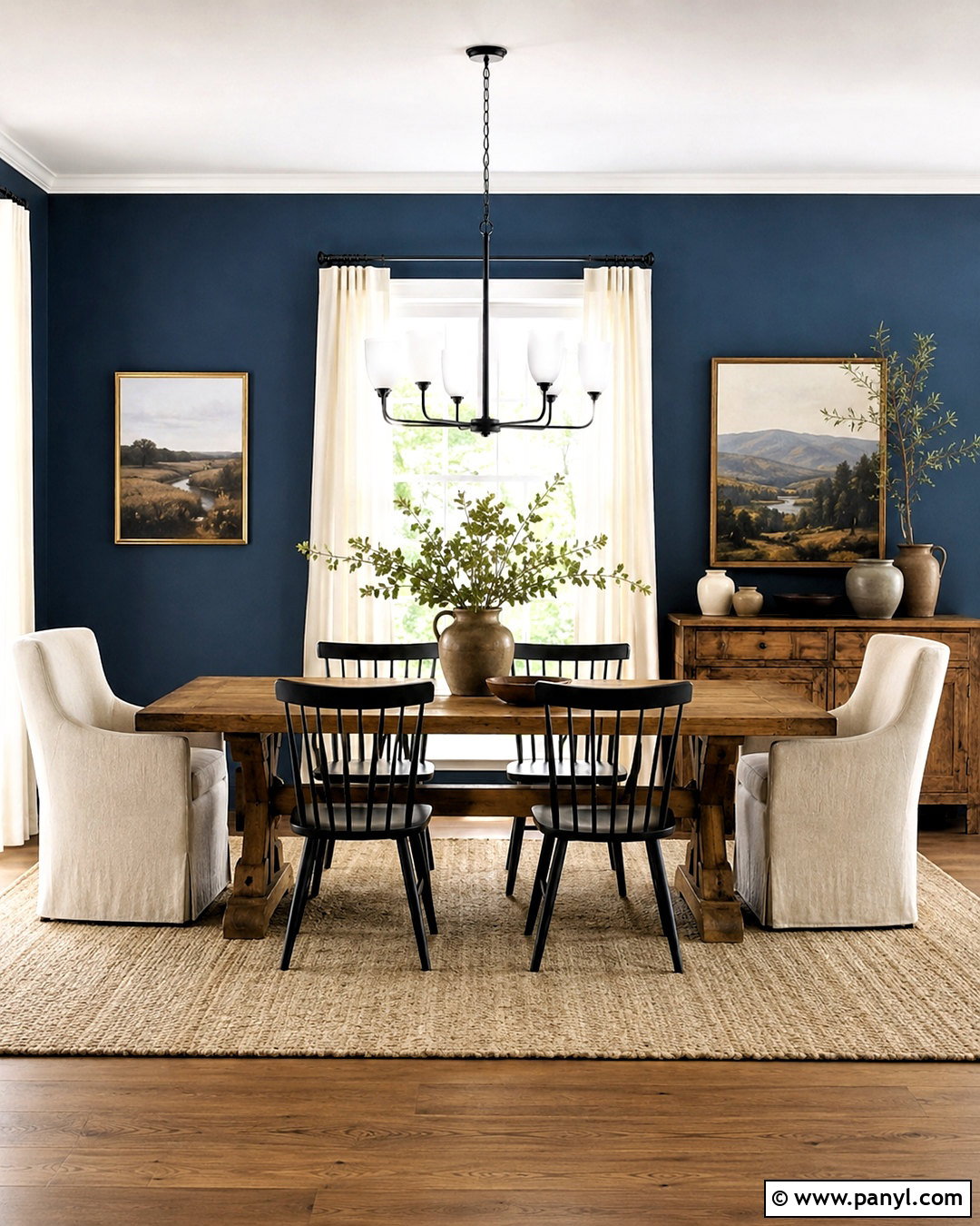 Dark Blue Modern Farmhouse Dining Room Walls - 20 dark blue dining room walls