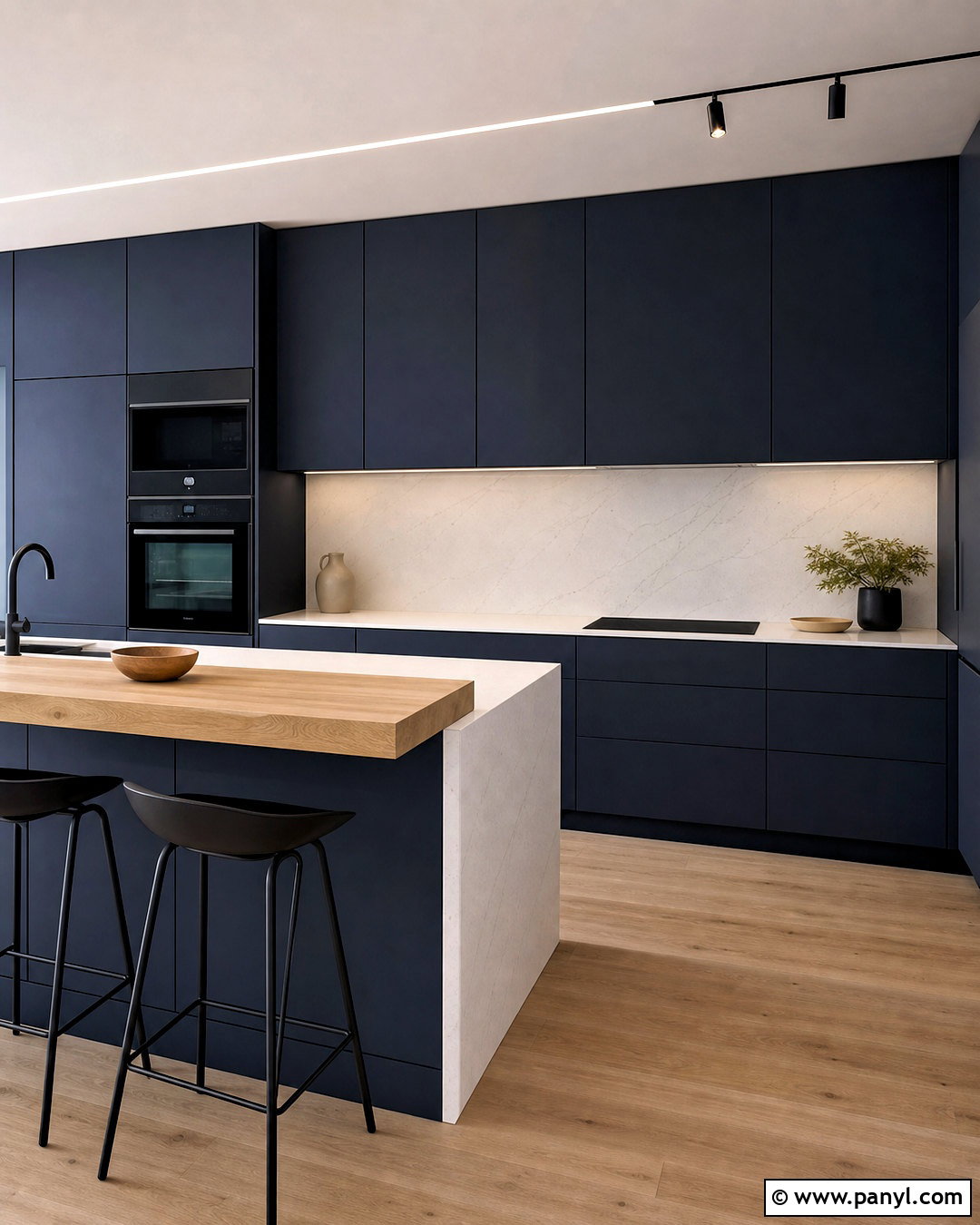 Dark Blue Modern Kitchen - 20 dark blue kitchen ideas
