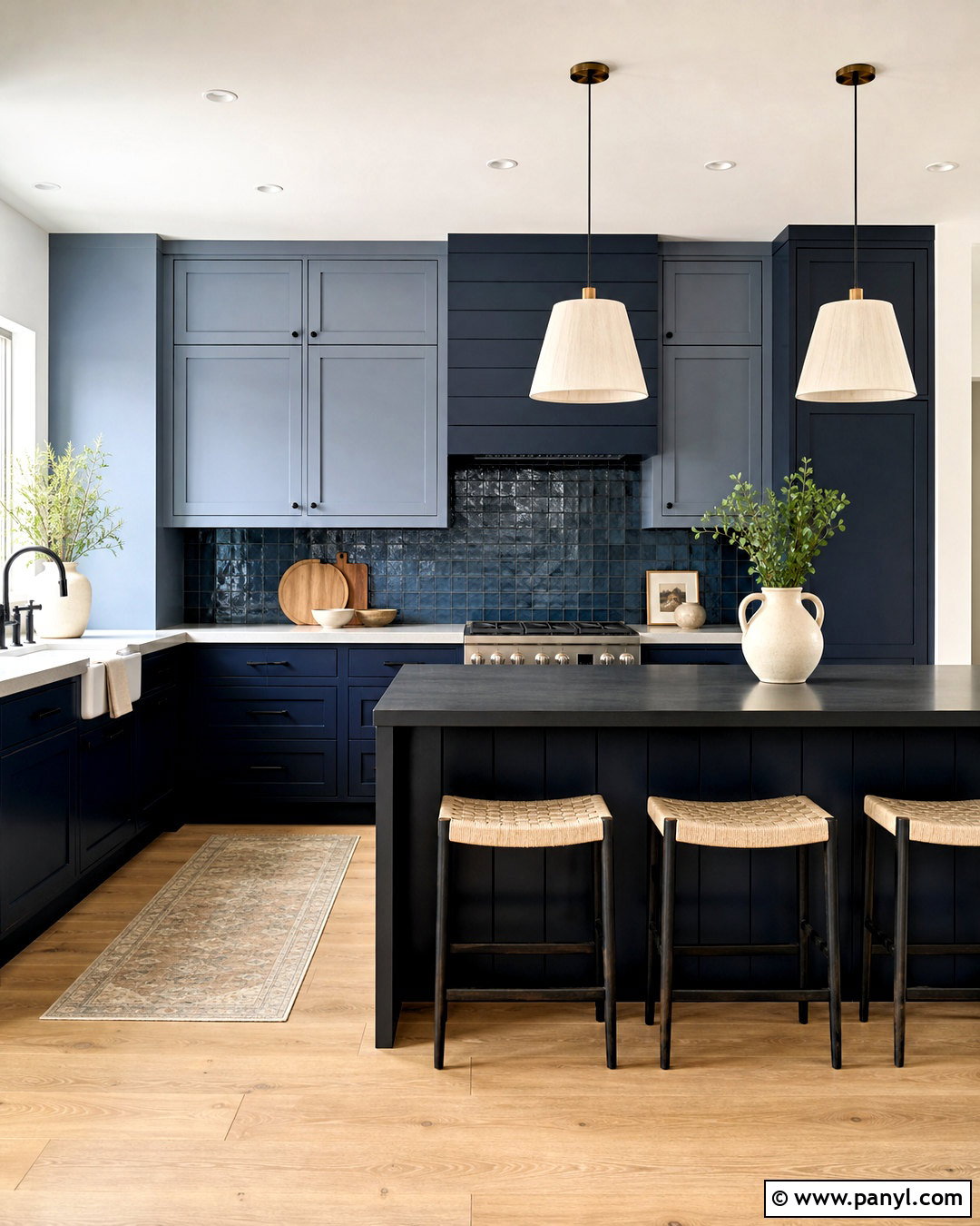Dark Blue Monochrome Kitchen - 20 dark blue kitchen ideas