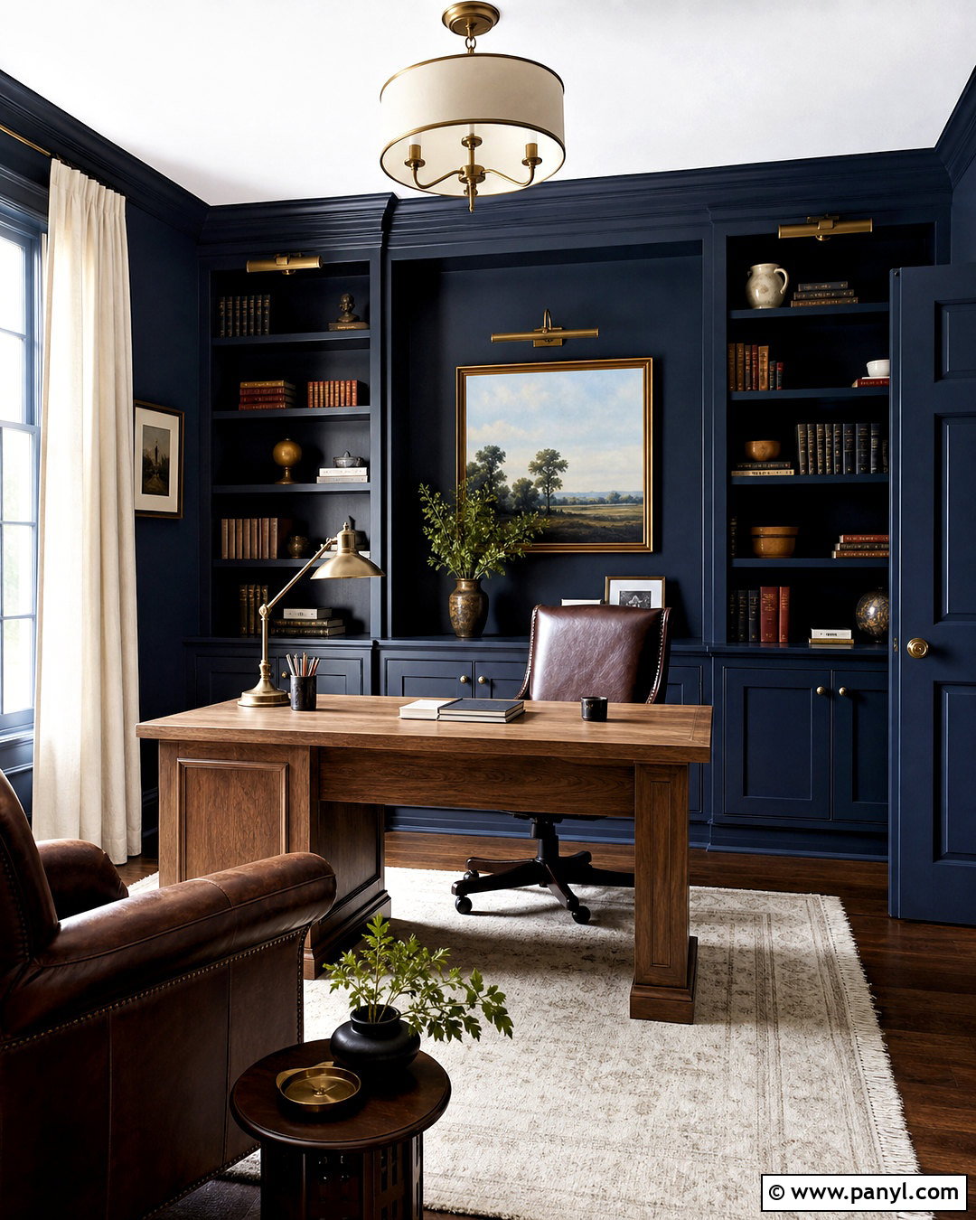 Dark Blue Paint Home Office - 20 blue interior paint ideas