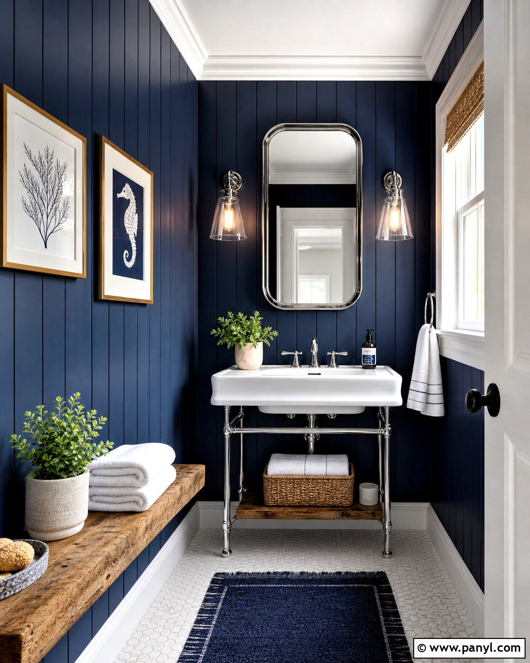 20 Dark Blue Powder Room Ideas for a Small but Luxe Guest Bath
