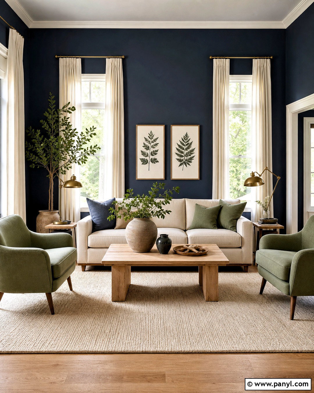 Dark Blue Room With Sage Green Accents - 20 dark blue room ideas