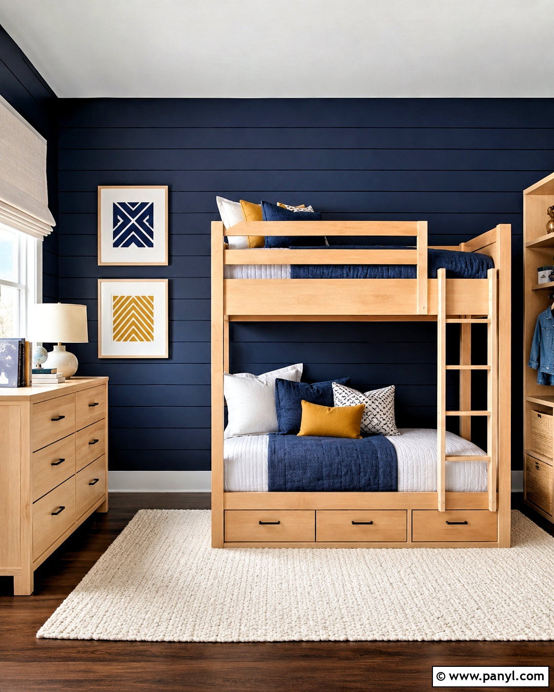 Dark Blue Shiplap Kids Bedroom - 20 dark shiplap wall ideas