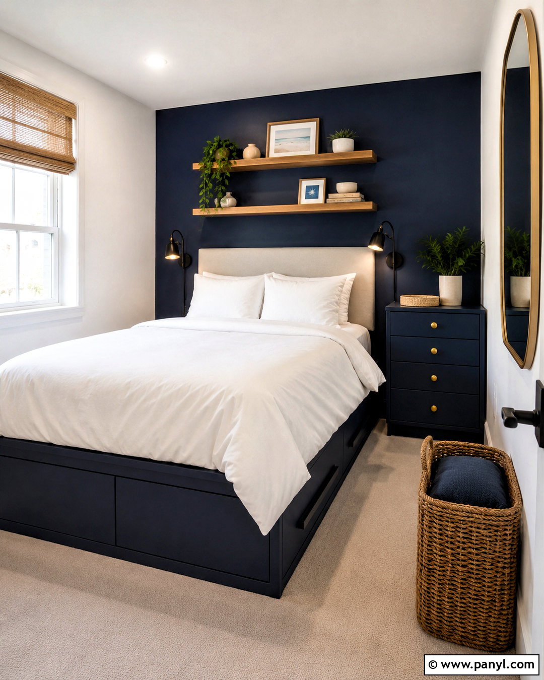 Dark Blue Small Bedroom - 20 dark blue bedroom ideas