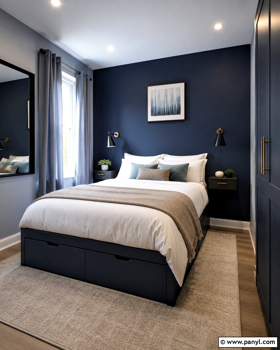 Dark Blue Small Bedroom - 20 dark blue bedroom aesthetic ideas