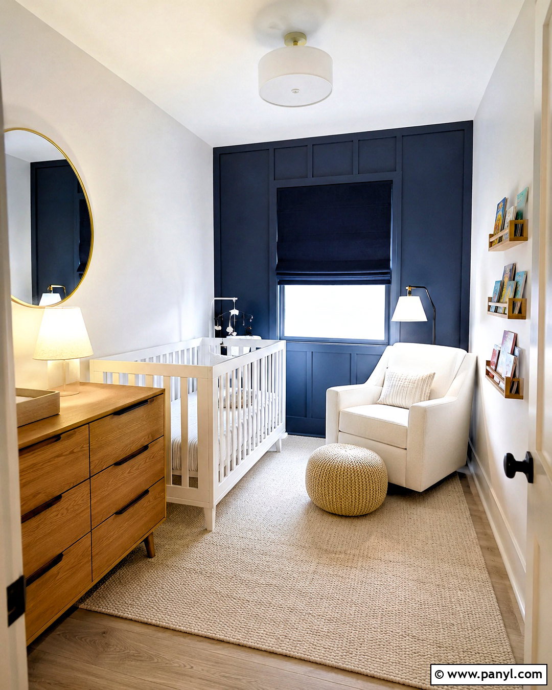 Dark Blue Small Nursery - 20 dark blue nursery ideas