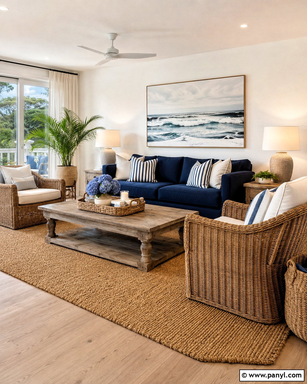 Dark Blue Sofa Coastal Living Room - 20 dark blue sofa living room ideas