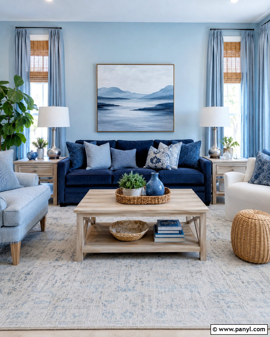 Dark Blue Sofa With Light Blue Accents - 20 dark blue sofa living room ideas