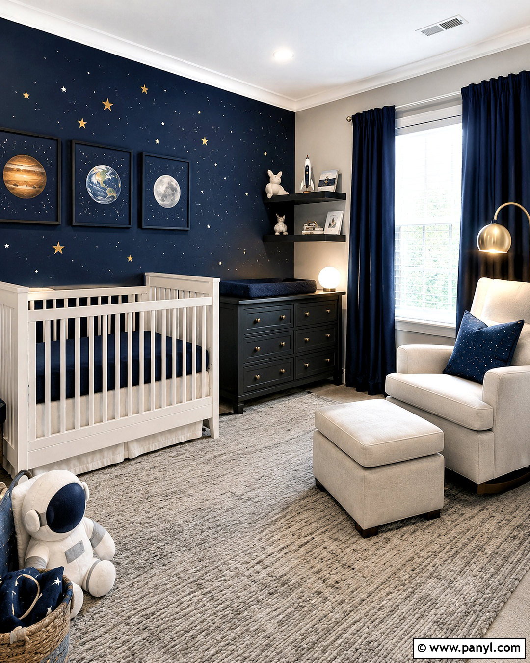 Dark Blue Space Nursery - 20 dark blue nursery ideas