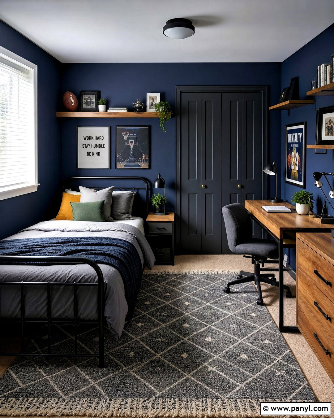 Dark Blue Teen Bedroom - 20 dark blue wall bedroom ideas