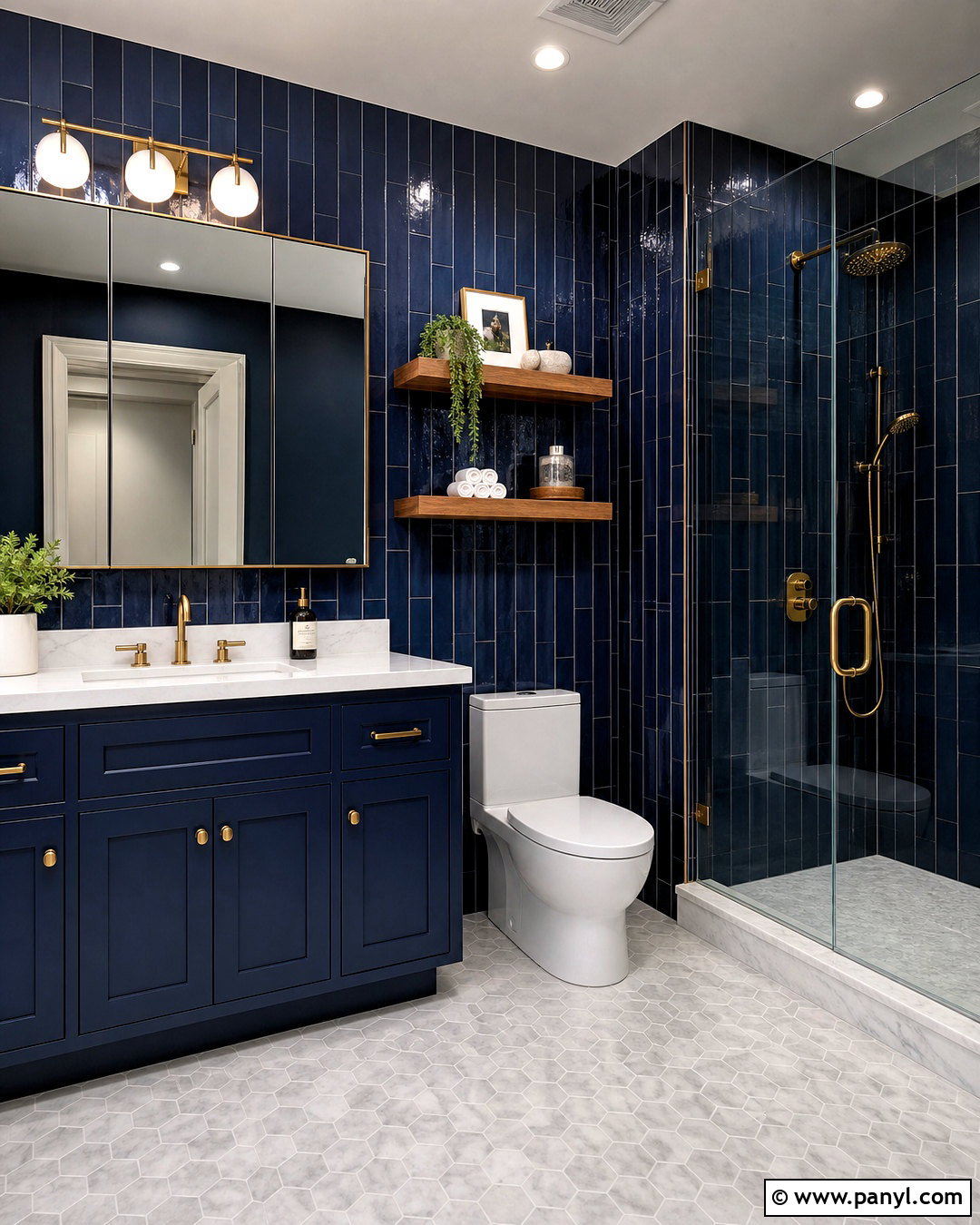 Dark Blue Tile Bathroom - 20 dark color bathroom ideas