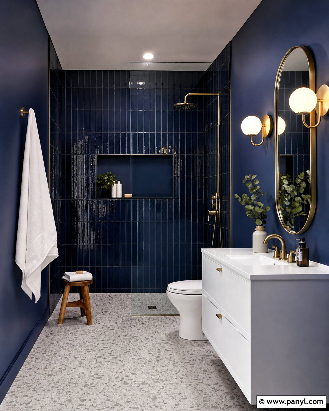 Dark Blue Tile Small Bathroom - 20 small moody bathroom ideas