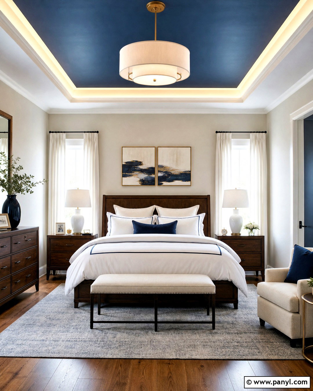 Dark Blue Tray Ceiling - 20 dark blue ceiling ideas