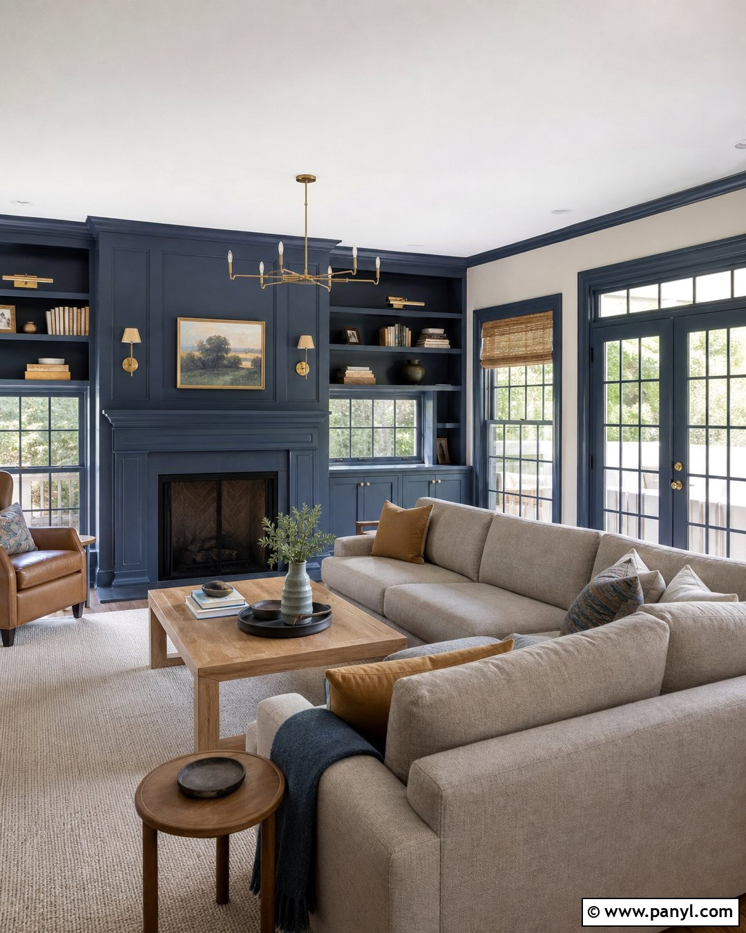 Dark Blue Trim With Light Greige Walls - 45 darker trim lighter walls