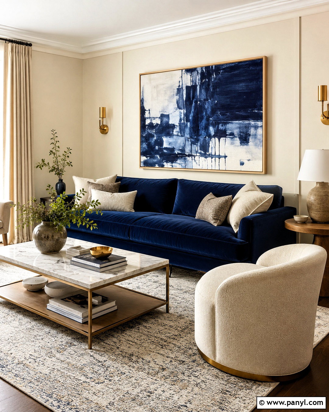 Dark Blue Velvet Sofa Living Room - 20 dark blue sofa living room ideas