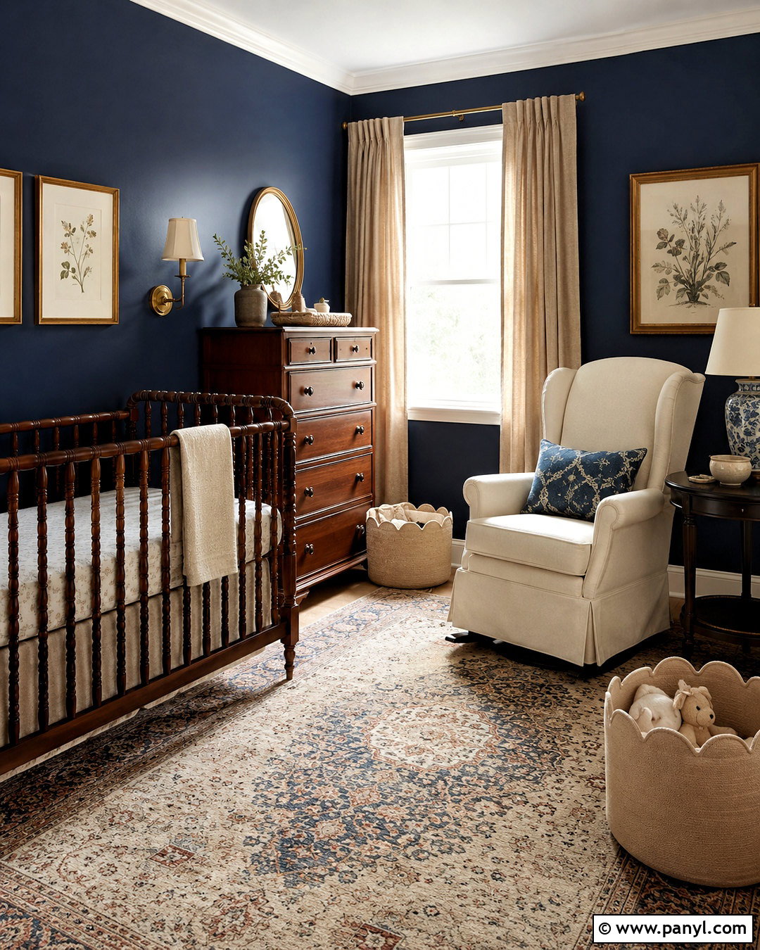 Dark Blue Vintage Nursery - 20 dark blue nursery ideas