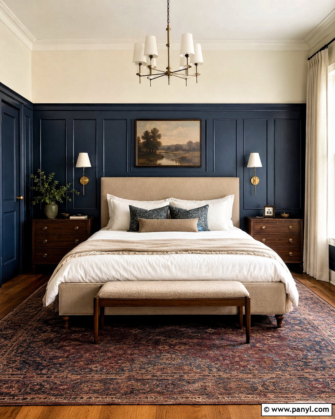Dark Blue Wainscoting Bedroom - 20 dark wainscoting ideas
