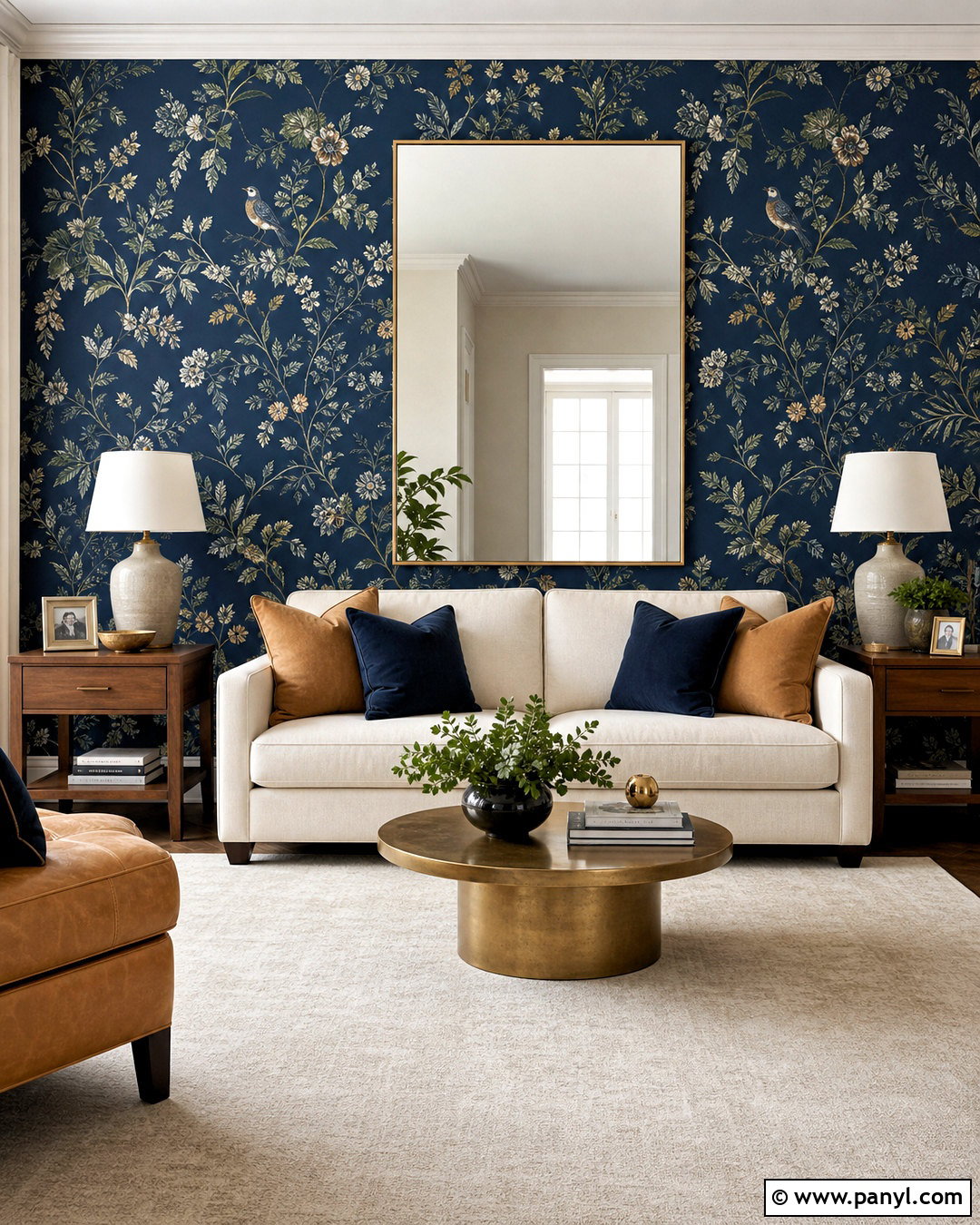Dark Blue Wallpaper Accent Wall - 20 dark blue accent wall living room ideas