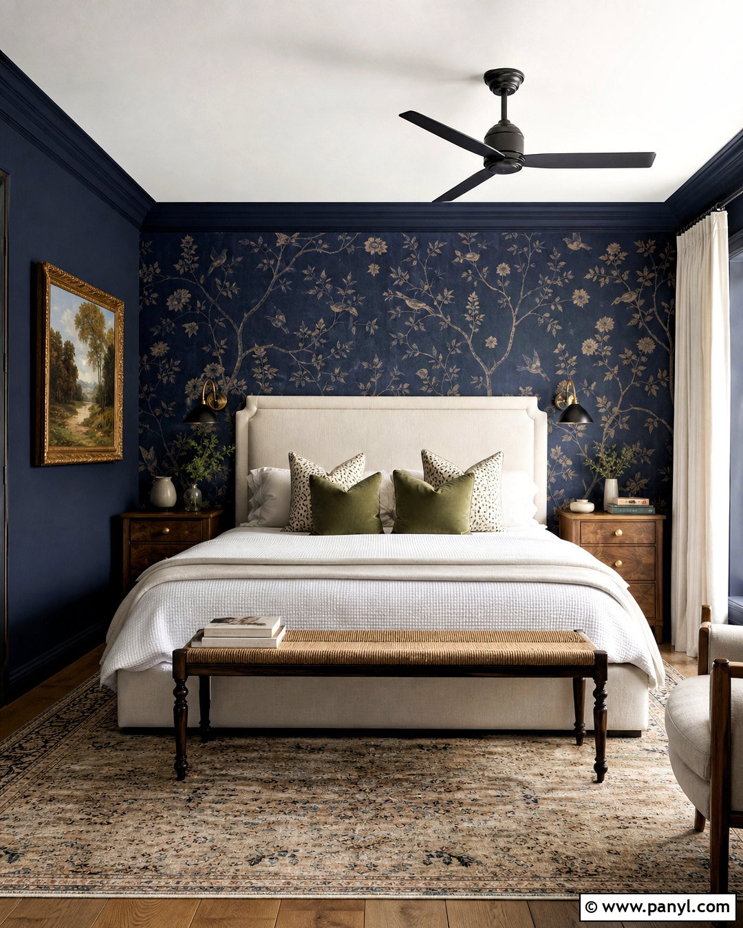 Dark Blue Wallpaper Bedroom - 20 dark blue wall bedroom ideas
