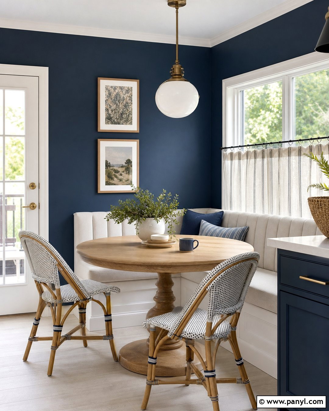 Dark Blue Walls In A Breakfast Nook - 45 dark blue walls