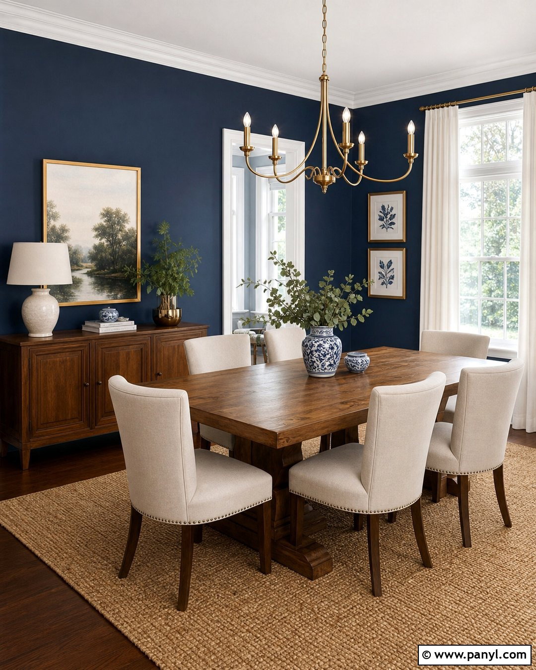 Dark Blue Walls In A Dining Room - 45 dark blue walls