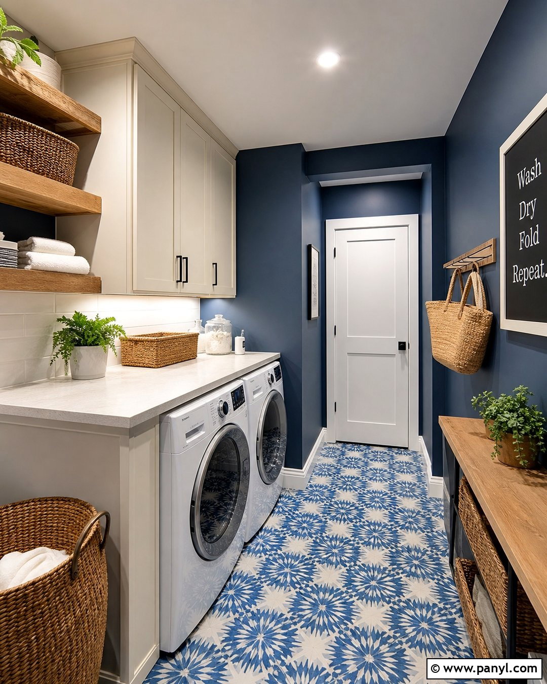 Dark Blue Walls In A Laundry Room - 45 dark blue walls