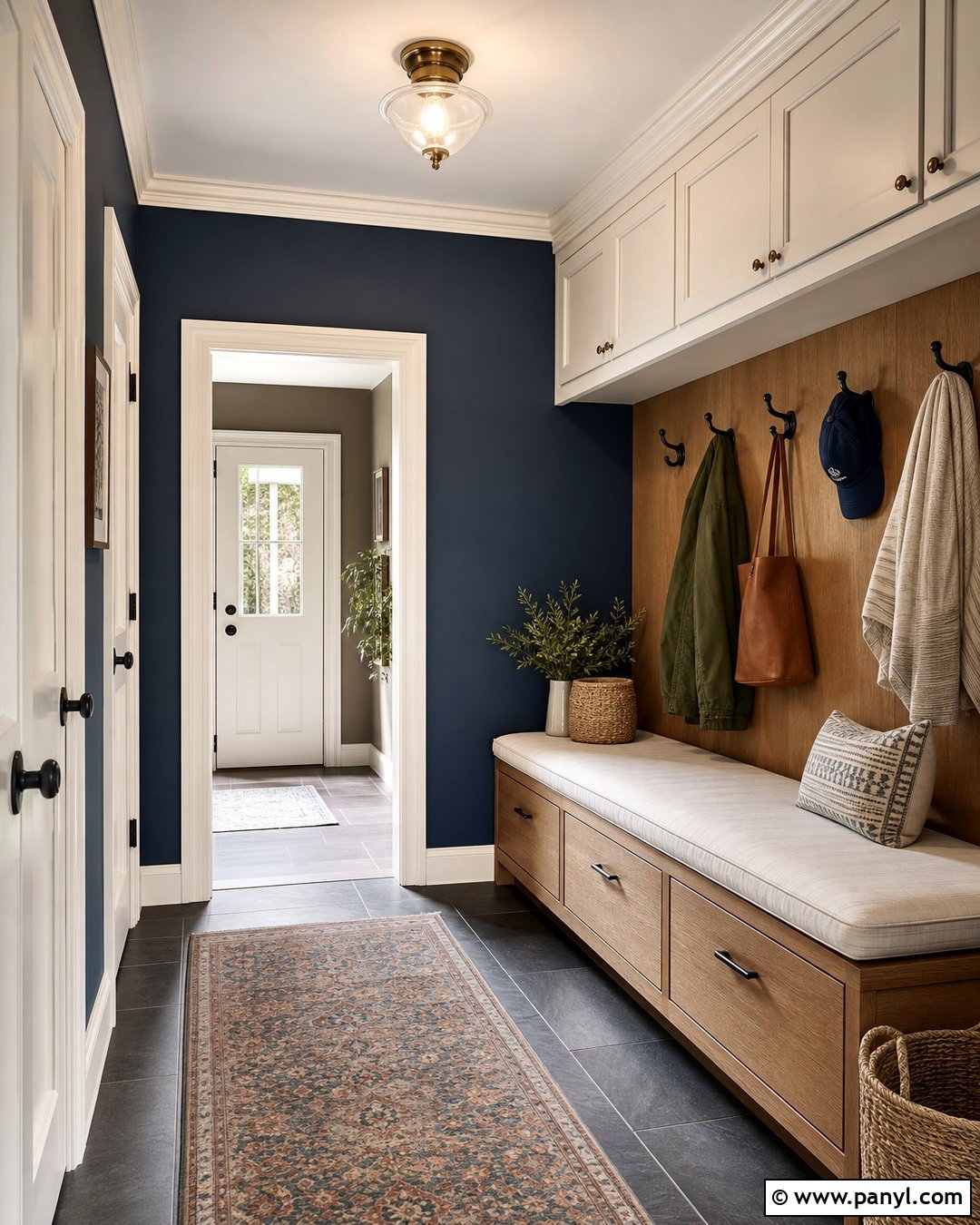 Dark Blue Walls In A Mudroom - 45 dark blue walls