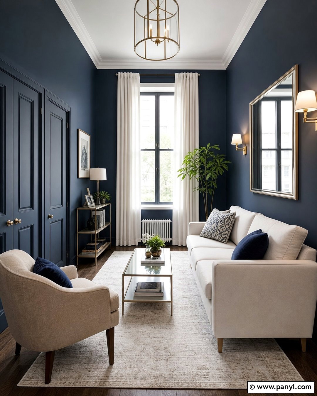 Dark Blue Walls In A Small Living Room - 45 dark blue walls