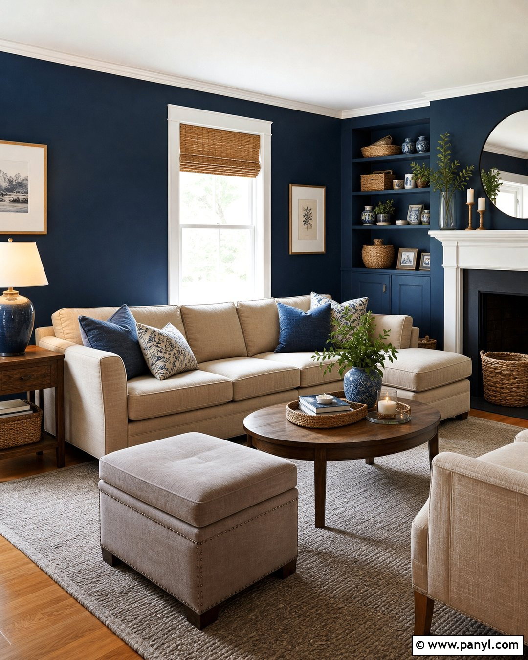 Dark Blue Walls With Beige Furniture - 45 dark blue walls