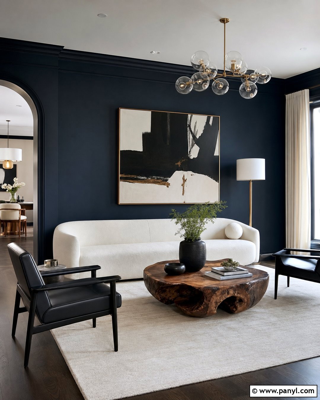 Dark Blue Walls With Black Trim - 45 dark blue walls