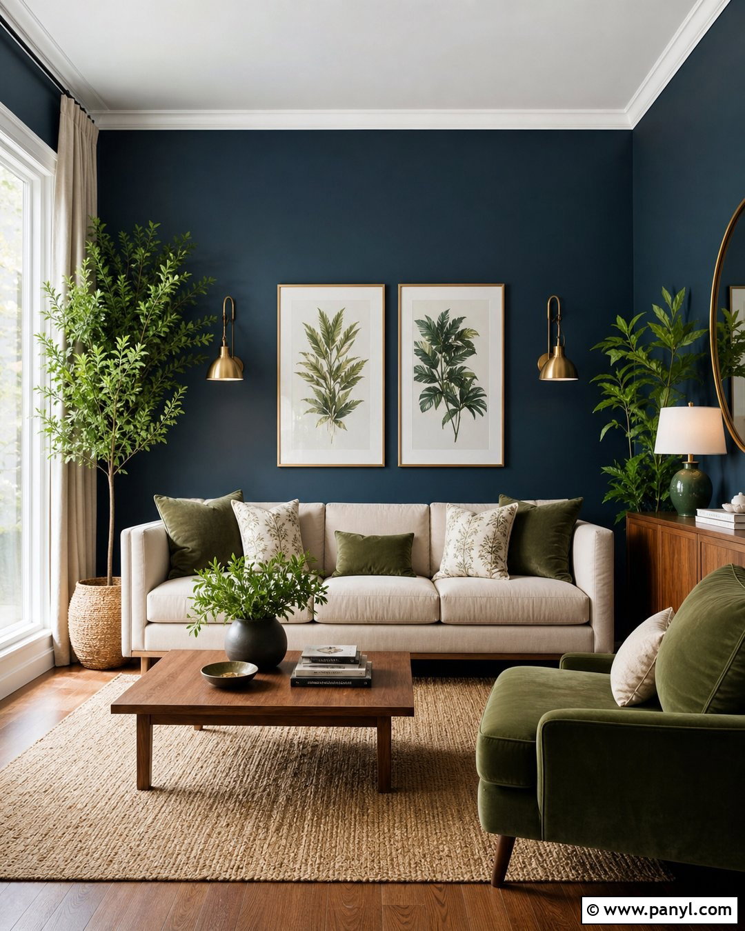 Dark Blue Walls With Green Accents - 45 dark blue walls