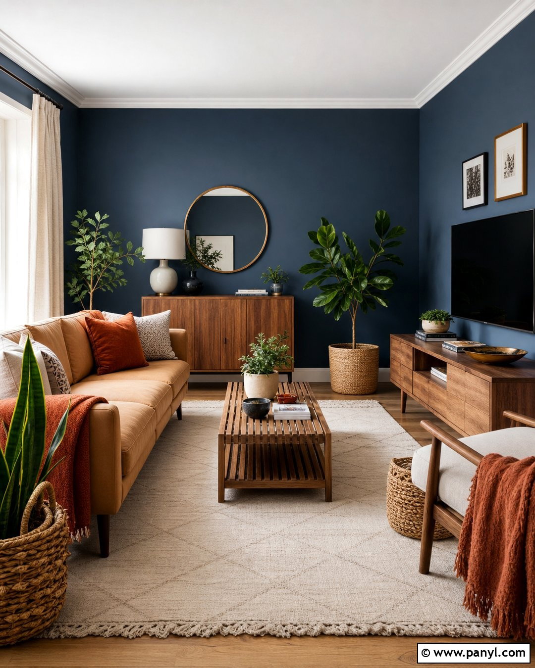 Dark Blue Walls With Natural Wood - 45 dark blue walls