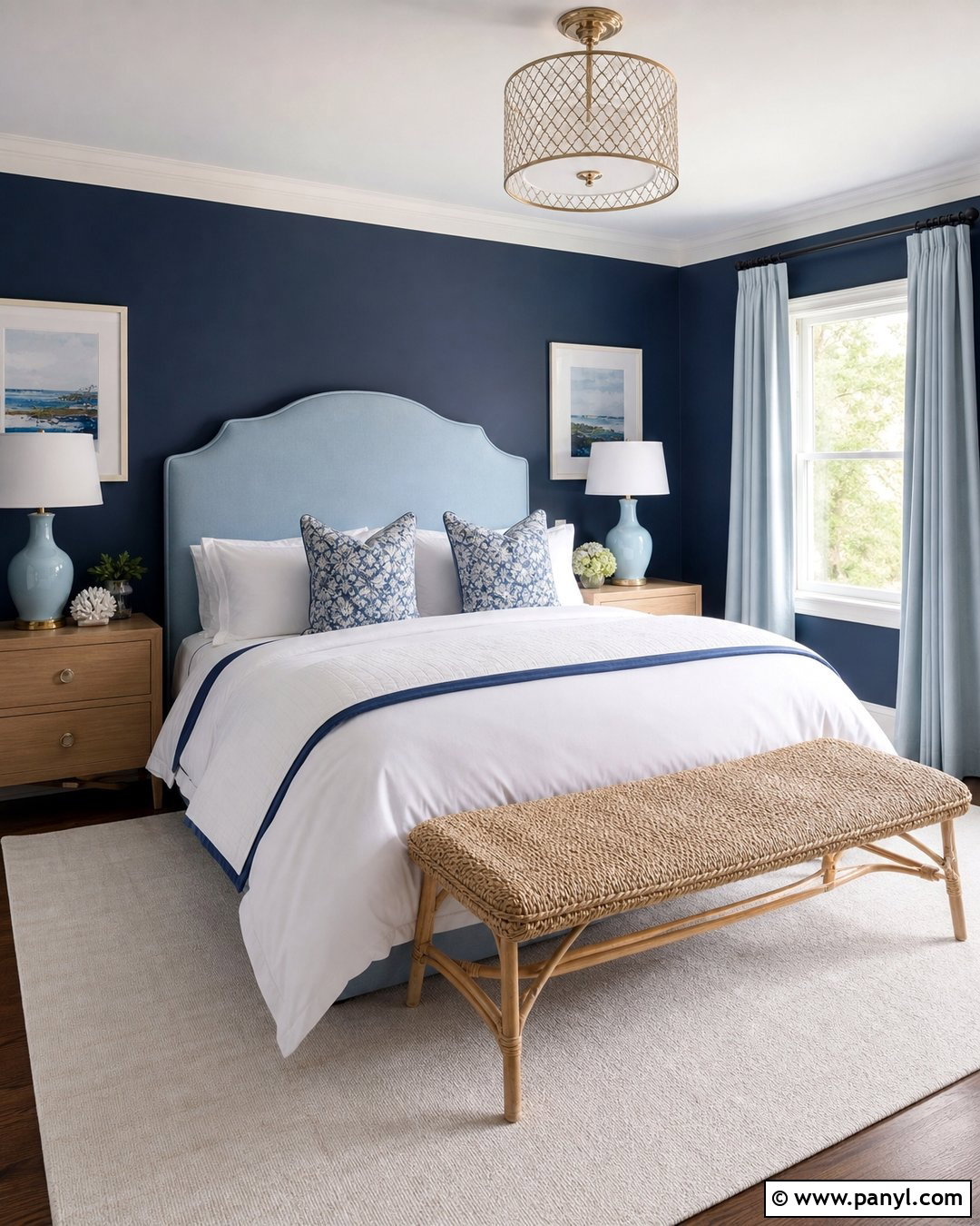 Dark Blue Walls With Pale Blue - 20 Dark Blue Wall Contrast Ideas